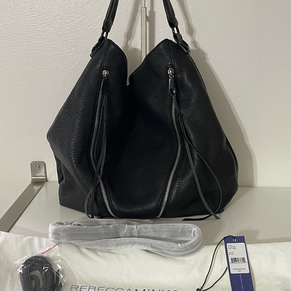 🔴SOLD🔴 REBECCA MINKOFF PRISTINE CONDITION
BLACK LEATHER HOBO BAG - Picture 1 of 4